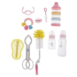 Maxbell 10 Pcs Natural Infant Baby Bottle Starter Set with Milk Powder Dispenser,Brush ,Teether,Pacifier and Food Masher Kit