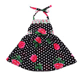 Baby Kids Girls Flower Print Ruffles Dress 2T Black