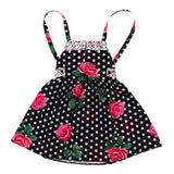 Maxbell Baby Kids Girls Flower Print Ruffles Dress 4T Black