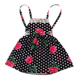 Maxbell Baby Kids Girls Flower Print Ruffles Dress 6T Black