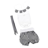 Maxbell Newborn Baby Girls Cotton Tops Romper Floral Shorts Outfits Set 18-24 Months Stripe