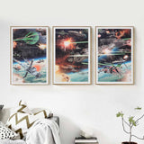 Maxbell 3Panel Art Oil Painting Canvas Picture Space Shuttle War Wall Decor  30x45cm