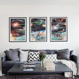 Maxbell 3Panel Art Oil Painting Canvas Picture Space Shuttle War Wall Decor  30x45cm