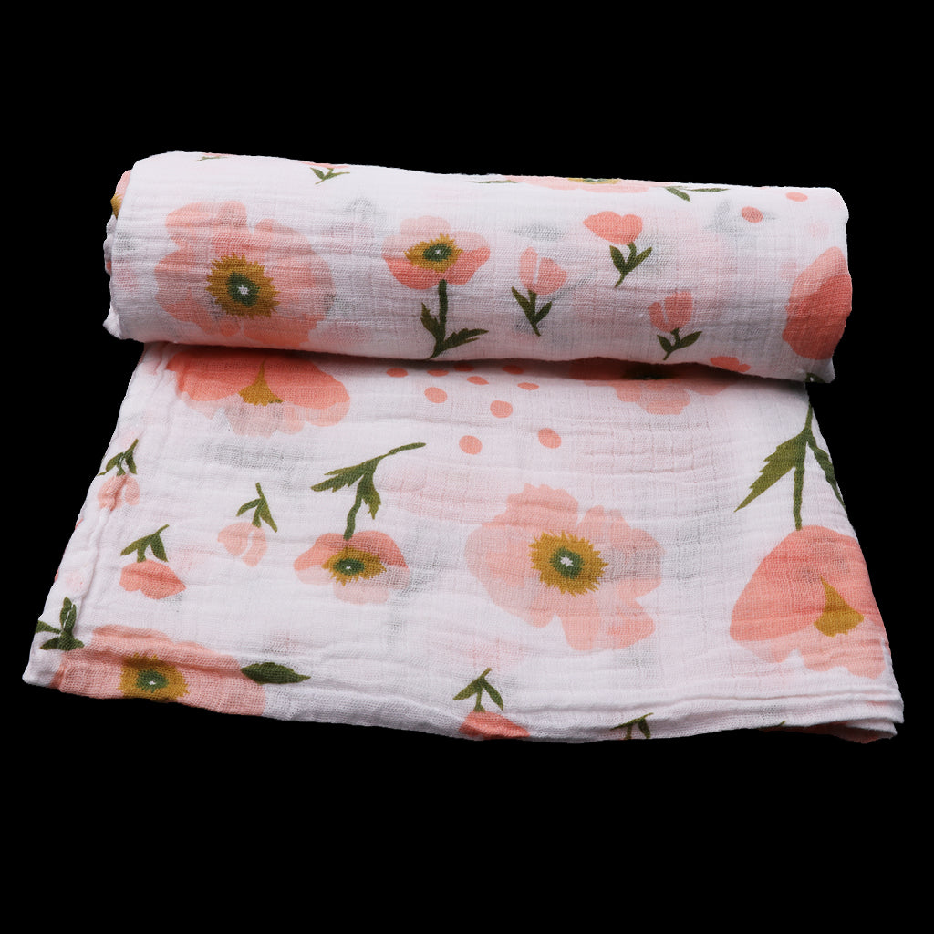 Maxbell Soft Muslin Baby Swaddling Blanket Newborn Infant Cotton Swaddle Towel Flower