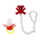 Maxbell Baby Dummies Clips Holder Dummy Soother Pacifier Chain for Boys Girls Red