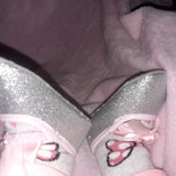 Shining Baby Bling Anti-Slip Girl Bowknot Princess Shoes 0-6 Months Silver