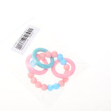 Maxbell Baby Teeth Silicone Bracelet Colorful Wooden Hand Ring Pink Sky blue