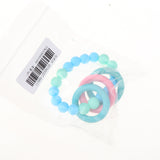 Maxbell Baby Teeth Silicone Bracelet Colorful Wooden Hand Ring Sky blue Mint green