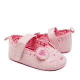 Maxbell Newborn Girl Shoes Child Anti-slip Crib Hook & Loop Prewalkers 6-9Months Pink