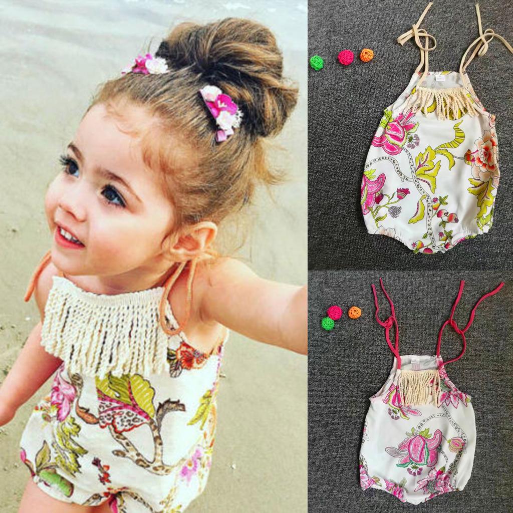 Maxbell Baby Girls Floral Romper Bodysuit Jumpsuit Outfits Sunsuit 0-6 MonthsStyle 1