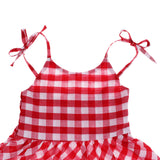 Maxbell Baby Girls Check Dress Summer Ruffles Casual Dresses 12-18 Months Red