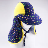 Max Child UV protection UPF50+ swimming cap sunscreen cloak neck beach cap Star