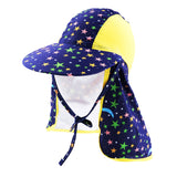 Max Child UV protection UPF50+ swimming cap sunscreen cloak neck beach cap Star