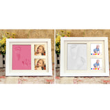 Max Baby Handprint Kit & Footprint Photo Frame for Newborn Girls and Boys Pink