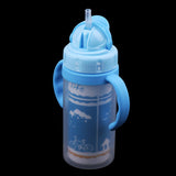 Maxbell Kids Children School Drinking Water Straw Bottle Sippy Suction Cup Blue