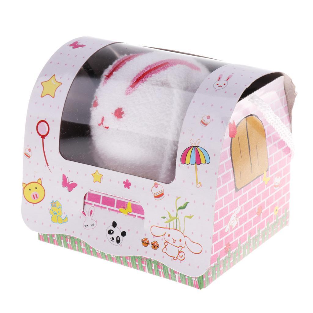 Maxbell Kindergarten Gifts Cute Animal Shape Towel 19x19cm Female Rabbit
