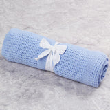 Maxbell Cotton Baby Cellular Blanket Pram Cot Bed Moses Basket Crib Blue