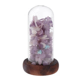Max Wedding Preserved Hydrangea Flower Glass Display Valentines Gifts Purple