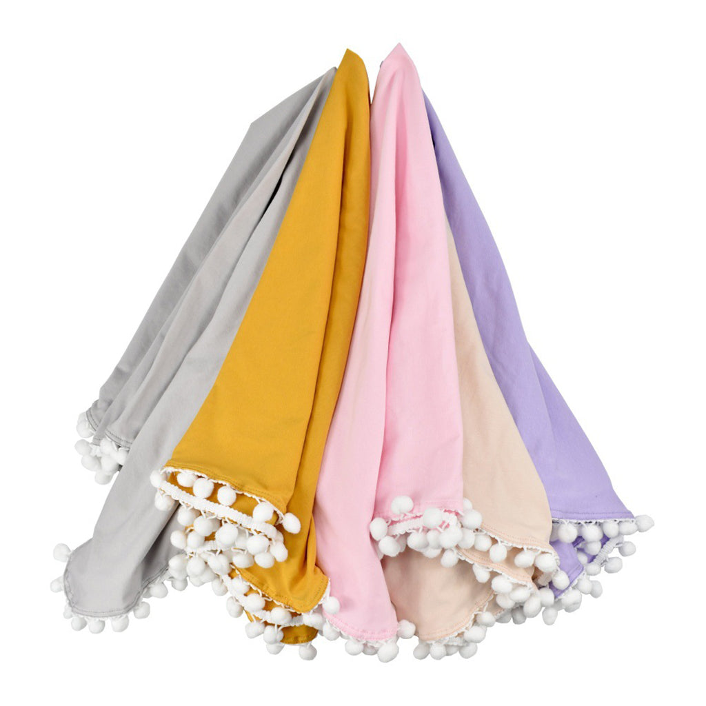 Maxbell Soft 100% Cotton Muslin Prom Prom Swaddle Blanket for Baby Gray