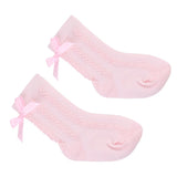 Maxbell Baby Girls Knee High Long Socks Bow Cotton Casual Stockings 2-4T Pink