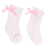 Maxbell Baby Girls Knee High Long Socks Bow Cotton Casual Stockings 2-4T White