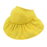 Summer Children's Sun Visor Hat Beach Hat Wide Brim Adjustable Cap Yellow