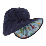 Summer Children's Sun Visor Hat Beach Hat Wide Brim Adjustable Cap Blue