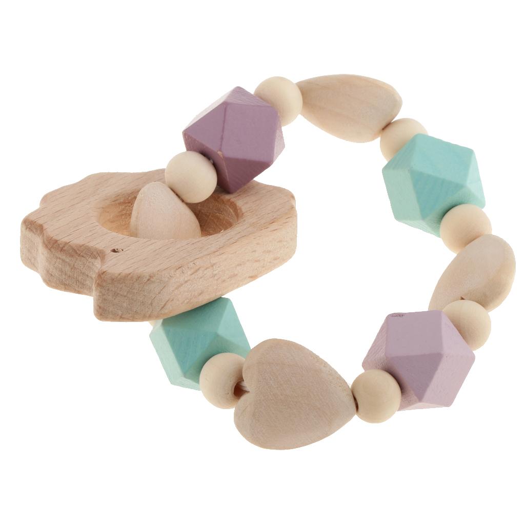 Maxbell Baby Wooden Teether Nursing Bracelet Food GradeStyle 2-Hedgehog