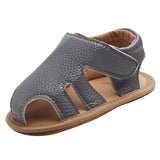 Maxbell Baby Toddler Summer PU Hollow Sandals Boys Crib Pram Shoes First Walker 6-12M Gray