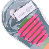 Maxbell Easy No Tie Shoelaces Elastic Silicone Flat Shoe Lace Set for KidsPink