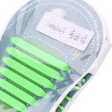 Maxbell Easy No Tie Shoelaces Elastic Silicone Flat Shoe Lace Set for KidsGreen