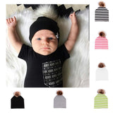 Max Baby Hat Faux Fur Baby Cap Cotton Pompom Bobble Hat for Kids  Green Stripe