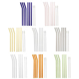 Reusable Glass Straw Colorful Drinking Straw with Cleaning Brush Clear