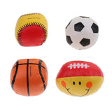 Maxbell 5inch 4 Pieces Basketball Rugby Football Baseball Kids/Baby Grasping Toy Juggling Ball Early Learning Toy