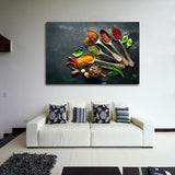 Spices and Spoon Canvas Painting Kitchen Cooking Picture Wall Decor S