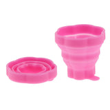 Maxbell Portable Silicone Expandable Collapsible Travel Cup With Toothbrush Rose Red