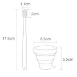 Maxbell Portable Silicone Expandable Collapsible Travel Cup With Toothbrush Rose Red