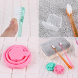 Maxbell Portable Silicone Expandable Collapsible Travel Cup With Toothbrush Rose Red