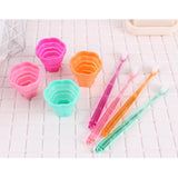 Maxbell Portable Silicone Expandable Collapsible Travel Cup With Toothbrush Rose Red