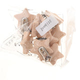 Maxbell 10Pcs Beech Wooden Dummy Clip Pacifier Clip Holder Baby Star