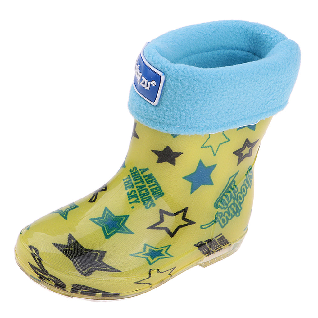 Maxbell Waterproof Shoes Baby Rain Boots Kids Rain Shoes Yellow Inner Length 16cm
