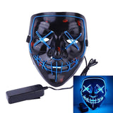 Maxbell Halloween Skull Mask Led Costume Mask EL Wire Light Up Mask Blue