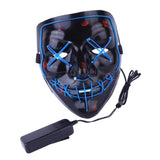 Maxbell Halloween Skull Mask Led Costume Mask EL Wire Light Up Mask Blue