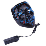 Maxbell Halloween Skull Mask Led Costume Mask EL Wire Light Up Mask Blue