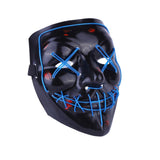 Maxbell Halloween Skull Mask Led Costume Mask EL Wire Light Up Mask Blue