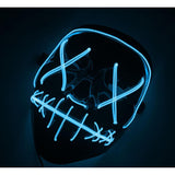 Maxbell Halloween Skull Mask Led Costume Mask EL Wire Light Up Mask Blue