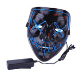 Maxbell Halloween Skull Mask Led Costume Mask EL Wire Light Up Mask Blue