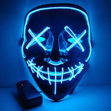 Maxbell Halloween Skull Mask Led Costume Mask EL Wire Light Up Mask Blue