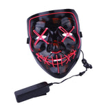 Maxbell Halloween Skull Mask Led Costume Mask EL Wire Light Up Mask Pink