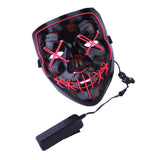 Maxbell Halloween Skull Mask Led Costume Mask EL Wire Light Up Mask Pink